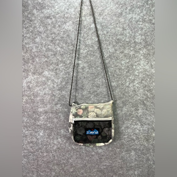 Kavu Handbags - KAVU Rope Sling Bag  Crossbody Green Floral Succulent Cactus Pattern Outdoor